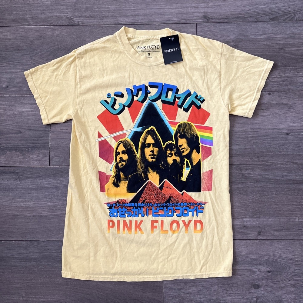 Pink Floyd Dark Side Of The Moon Japanese Forever 21 T Shirt Yellow Mens S NWT